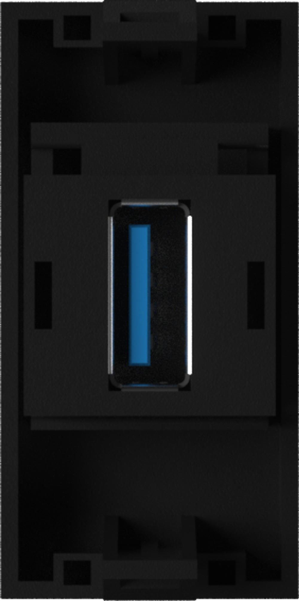 Розетка информационная USB для передачи данных,  1мод.,  черн. (22.5х45мм),  USB3.0,  серия (тип)