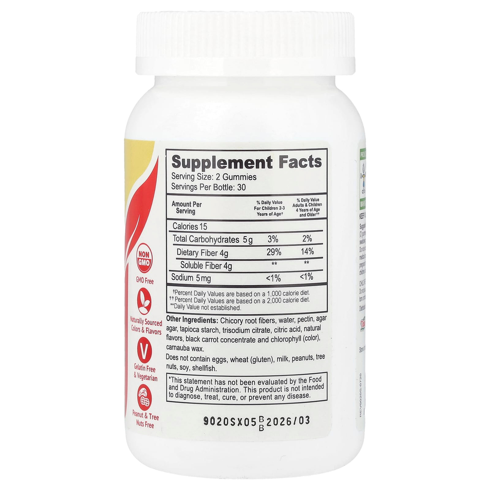 YumVs, пребиотическая клетчатка, со вкусом ягод, 4 г, 60 жевательных мармеладок (2 г в одной жевательной таблетке)