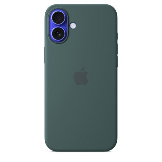 Силиконовый чехол для iPhone 16 с MagSafe – Lake Green ( Зелёный озёрный)