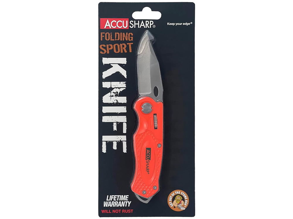 Нож складной AccuSharp Folding Sport Knife, нержавеющая сталь, рукоять алюминий, оранжевый