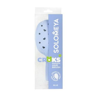 Расческа массажная с отверстиями для джиббитсов SOLOMEYA Croks Massage Hair Brush Blue