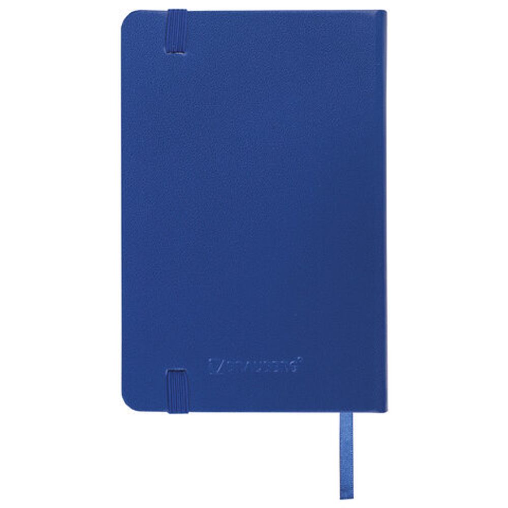 Блокнот в клетку с резинкой МАЛЫЙ ФОРМАТ А6 (100x150 мм), 80 л., балакрон синий BRAUBERG "Metropolis", 111588