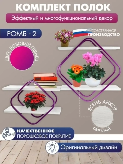 Комплект полок Ромб-2 розовый