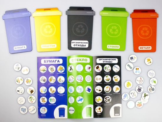 Игра настольная магнитная "Учимся сортировать мусор"