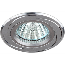 Встраиваемый светильник алюминиевый ЭРА KL34 AL/SL/1 MR16, 12V, 50W хром