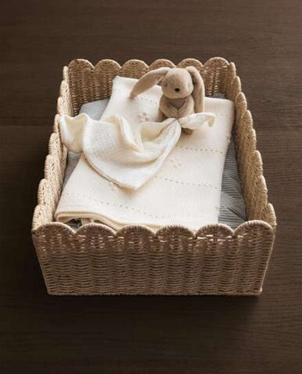 Zara Home Корзина из плетёной бумаги, цвет бежевый, 45 см