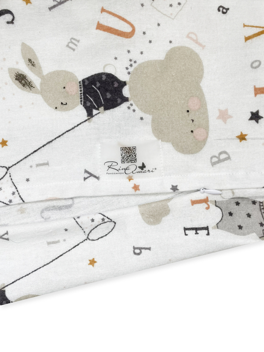 Пододеяльник на молнии Зайки фланель RinaAmari Размер 110*140