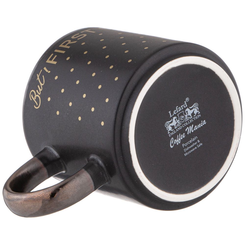 КРУЖКА "BUT FIRST COFEE" 390 МЛ ЧЕРНАЯ