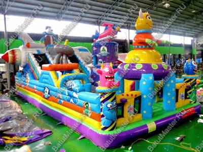 Коммерческий батут "Космические зверята" 16*8*7 м