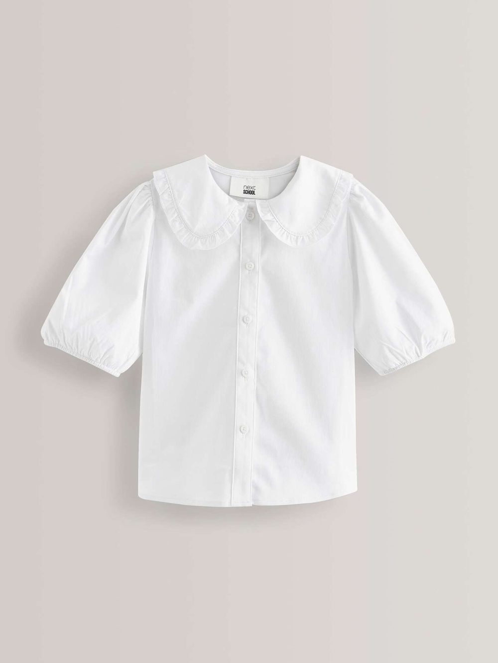 Блуза с коротким рукавом школьная для девочки Next 918-453, Белый
