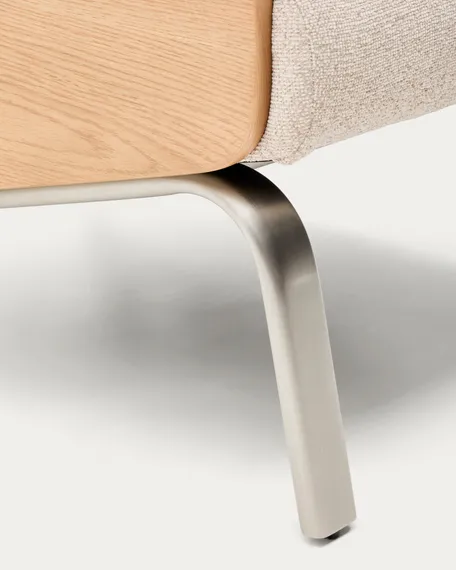 Кресло Amsen, бежевое с подлокотниками из шпона дуба