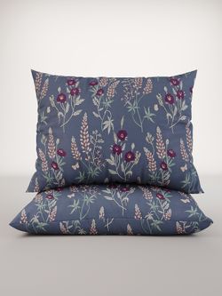 Постельное белье "Люпин/Люпин (компаньон)" 2-спальный   наволочки 50х70 2шт Простынь на резинке 160х200 см  Пододеяльник 175х215 см  Сказка сатин