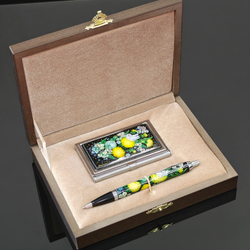 Набор подарочный "Одуванчики" №2 (визитница персональная, ручка Паркер)