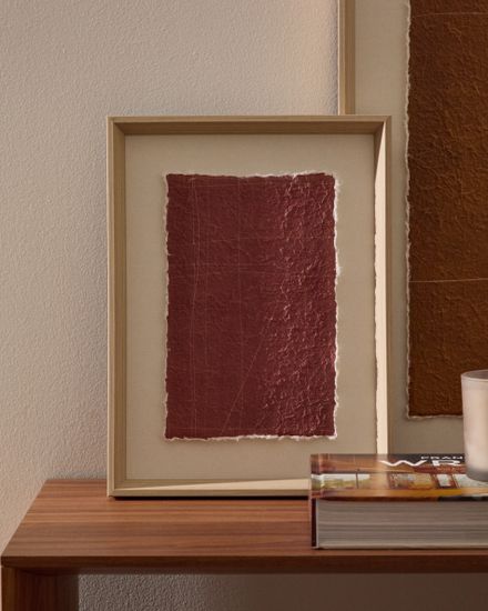 Картина Durkan бордового цвета на переработанной бумаге 30 x 40 см