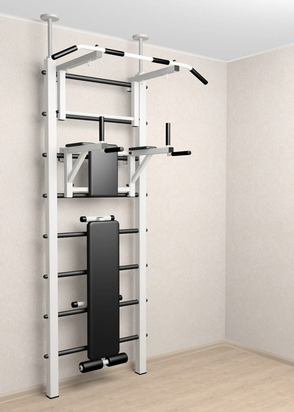 Шведская стенка Sv Sport враспор (Турник стандарт/Брусья/Скамья)