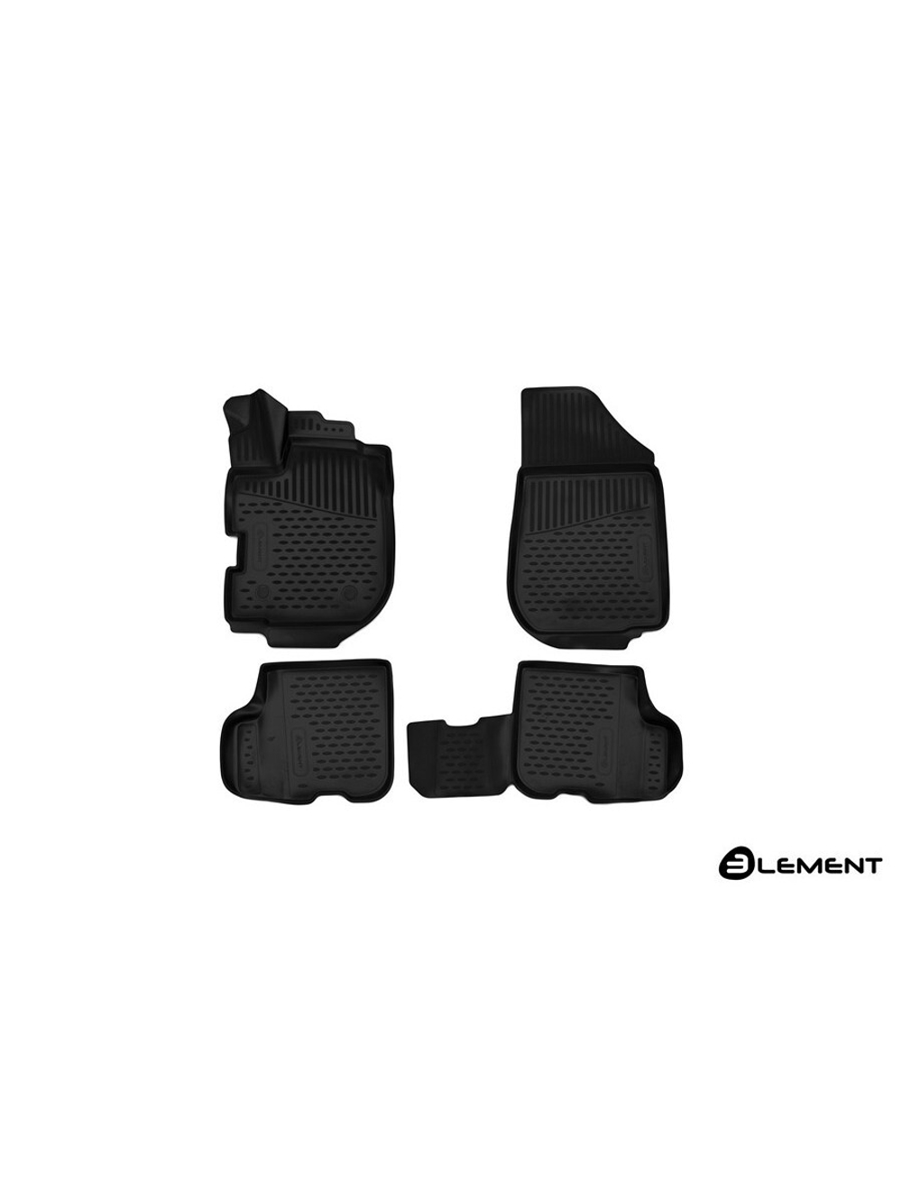 Коврики в салон для RENAULT Sandero Stepway (II) 2013-2018 (с ручкой для дистанционного открытия лючка бензобака), хэтчбек, 4 шт. (полиуретан) ELEMENT3D4151210K