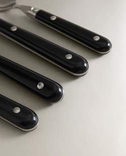 ZARA HOME НАБОР СТОЛОВЫХ ПРИБОРОВ (НАБОР ИЗ 4 ПРЕДМЕТОВ), ЧЕРНЫЙ