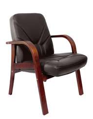 Кресло для посетителей Verona D коричневая кожа