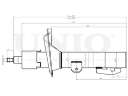 Амортизатор газовый передней подвески UNIO SAB-10621