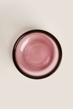 ZARA HOME СТЕКЛЯННАЯ ПИАЛА С КОНТРАСТНЫМИ ДЕТАЛЯМИ ПО КРАЯМ, ОРАНЖЕВЫЙ