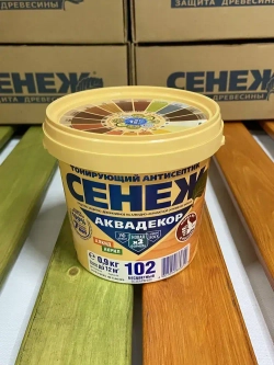 СЕНЕЖ Аквадекор Бесцветный 0.9 кг № 102 строительный антисептик
