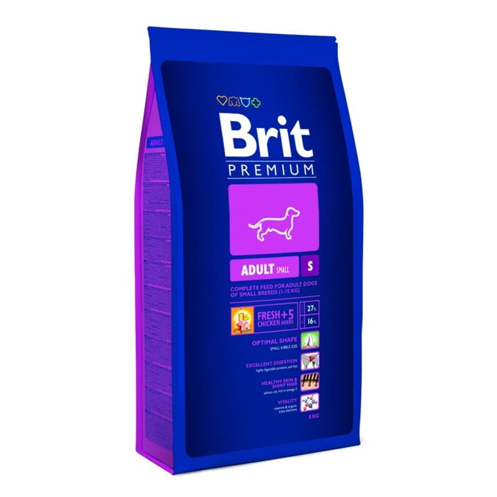 Brit Premium Dog Adult S 8кг для собак маленьких пород от 1-7 лет