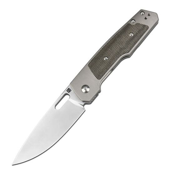 Нож Artisan Cutlery 1874G-ODG Gambit Queen с клинком из стали CPM-S90V, рукоять Titan / Canvas micarta