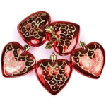 Н-р ёлочн.украшений СЕРДЦА(паутинка)5шт,красно-золотой