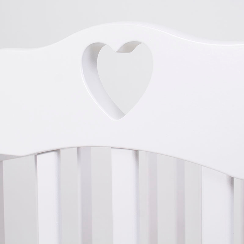 Кроватка детская Топотушки Мария-6 сердечко маятник, белая