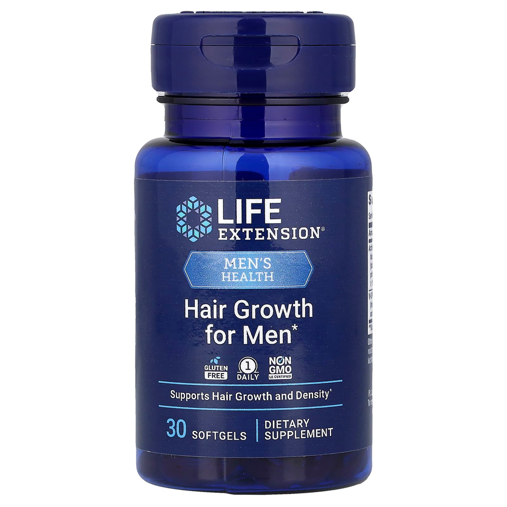 Life Extension, Men's Health, средство для роста волос для мужчин, 30 капсул