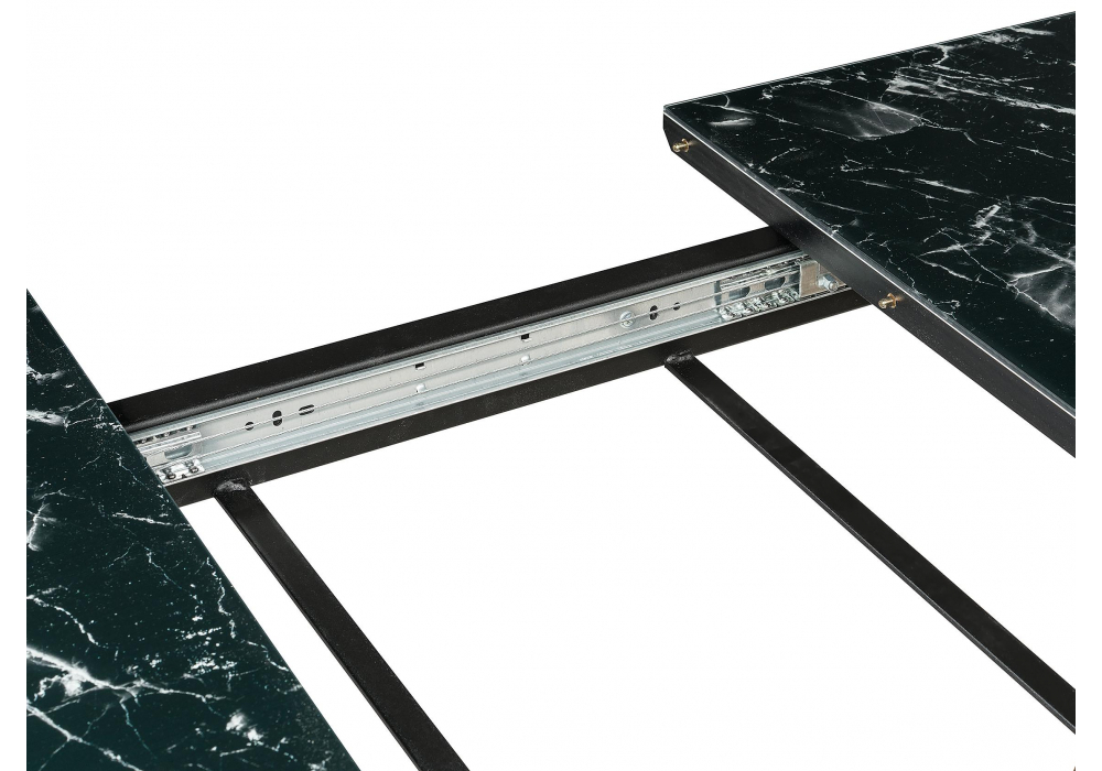 Стол стеклянный Woodville Иматра мрамор черный, черная шагрень, камень