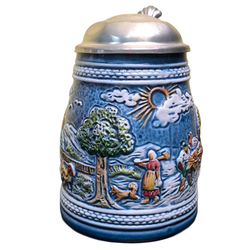 Кружка пивная "Пейзаж" (фаянсовая с крышкой)