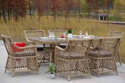 "Латте" обеденная группа плетеная, цвет соломенный