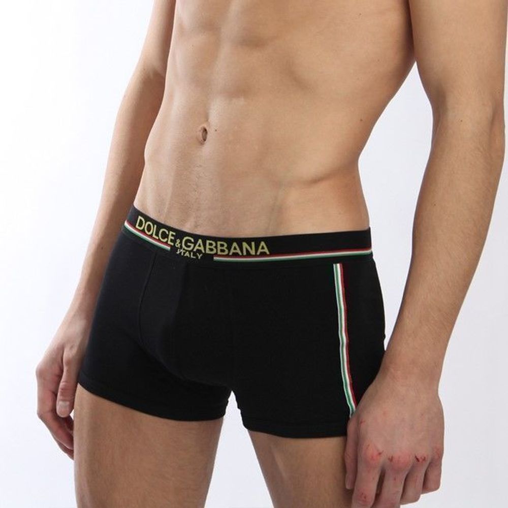 Мужские трусы боксеры черные Dolce Gabbana Italy Boxer