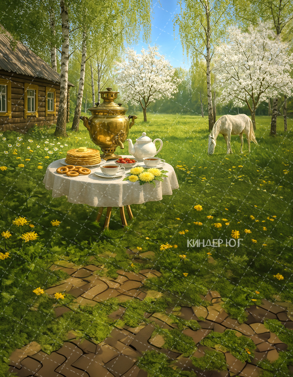 Фотофон "Чаепитие в саду" арт. ФФ903-75