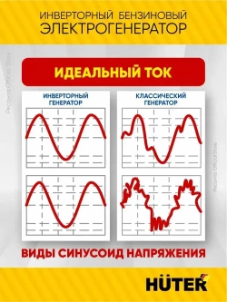 Инверторный генератор бензиновый DN4,4i Power MAX Huter - чистый синус; 3,8 кВт (max 4 кВт)