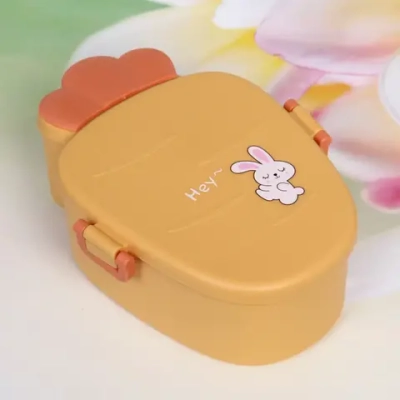 Ланч-бокс пластиковый «Морковка» (3 отделения, ложка,вилка) 20*15см, облепиха