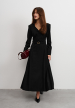 Платье со складками, черное