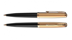 Шариковая ручка Parker 51 DELUXE BLACK GT, стержень: M, цвет чернил: black, в подарочной упаковке.
