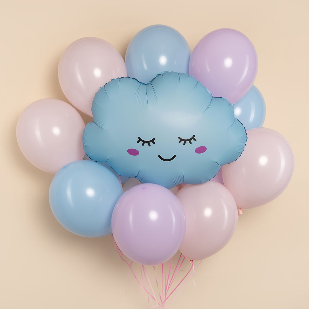 Шар (27''/69 см) Фигура, Облако, Голубой, Матовый, 1 шт.