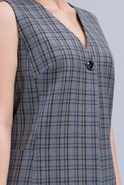 Удлинённый жилет 2980АЕ, клетка #406Кд062980АЕ