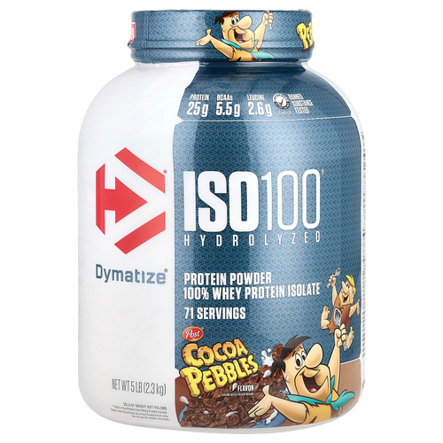 Dymatize, ISO100®, гидролизованный, 100% изолят сывороточного протеина, со вкусом какао, 2,3 кг (5 фунтов)