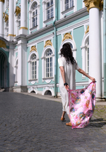 Платок «Винтажный гротеск» розовый