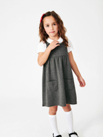 Сарафан школьный с карманами для девочки Next 419-957, Серый