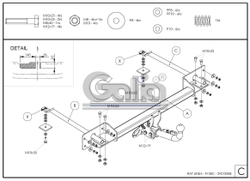 Фаркоп оцинкованный Galia F108A для FIAT Linea 2007-2015(паспорт и сертификат в комплекте)(без электрики)