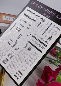 Слайдер-дизайн Crazy Shine Nails mini foil: SILVER CHAINS