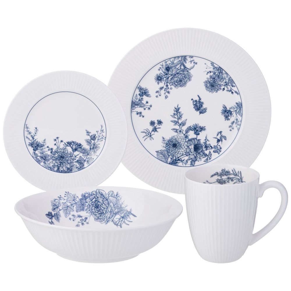 НАБОР ПОСУДЫ ОБЕДЕННЫЙ LEFARD "ROYAL BLUE" НА 4 ПЕР. 16 ПР. (КОР=1НАБ.)