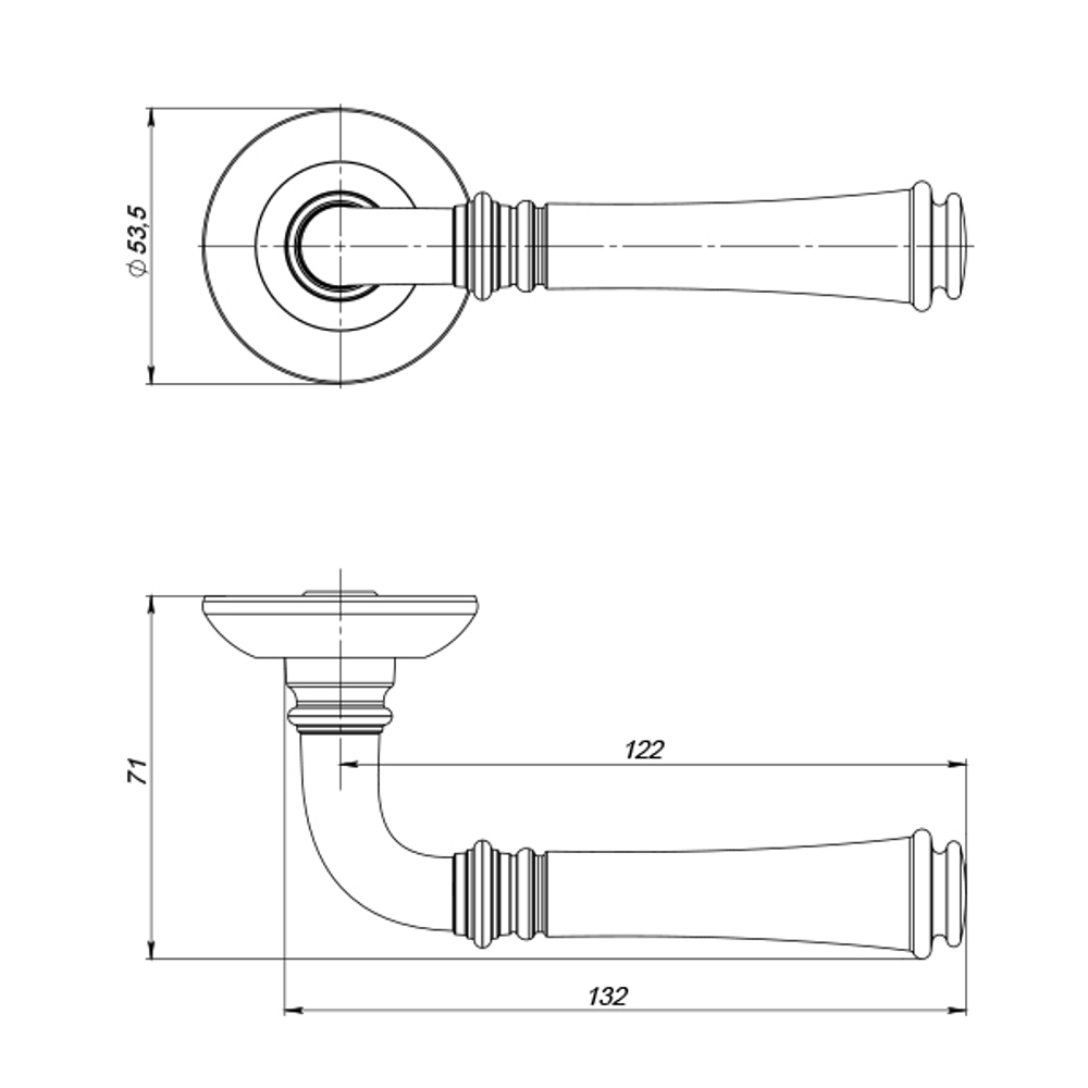 Ручка раздельная R.ZR54.SERENITY (SERENITY ZR) OB-13 античная бронза