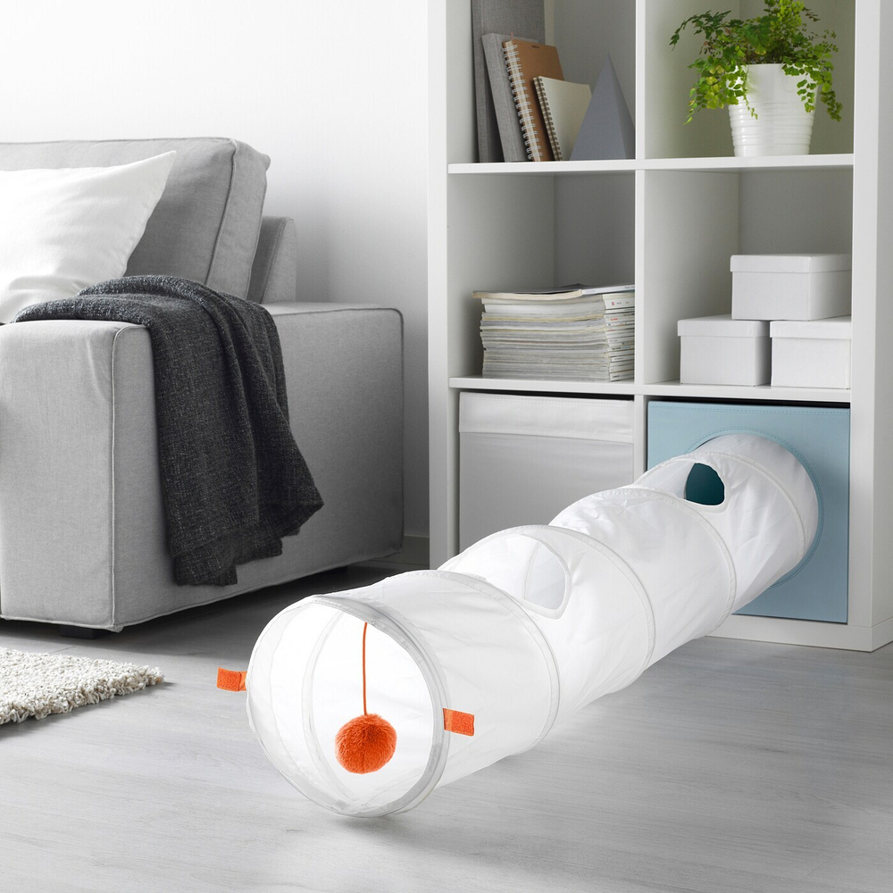IKEA UTSÅDD  (ИКЕА УТСÅДД)  -  Игровой туннель для кошек, белый/оранжевый