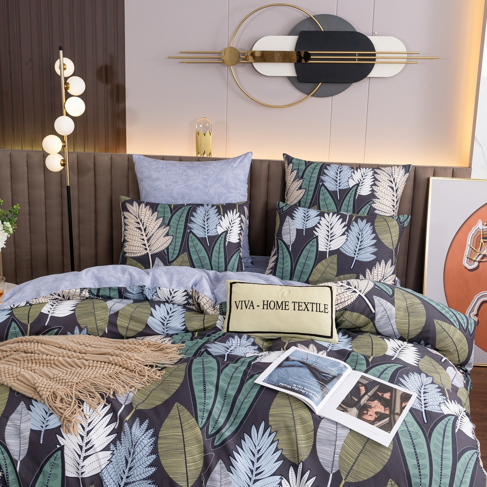 Комплект постельного белья Делюкс Сатин 100% хлопок на резинке LR455